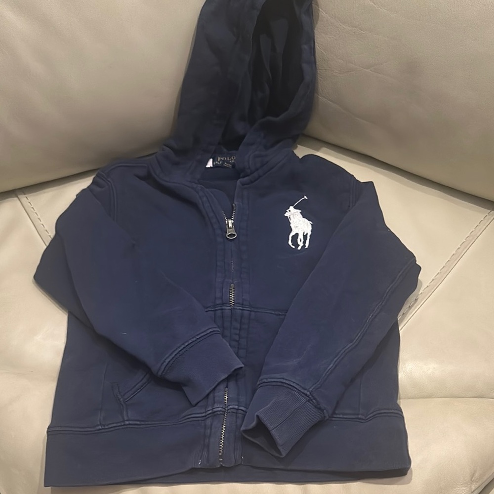 Ralph Lauren Blue Hoodie with Embroidered Polo Logo